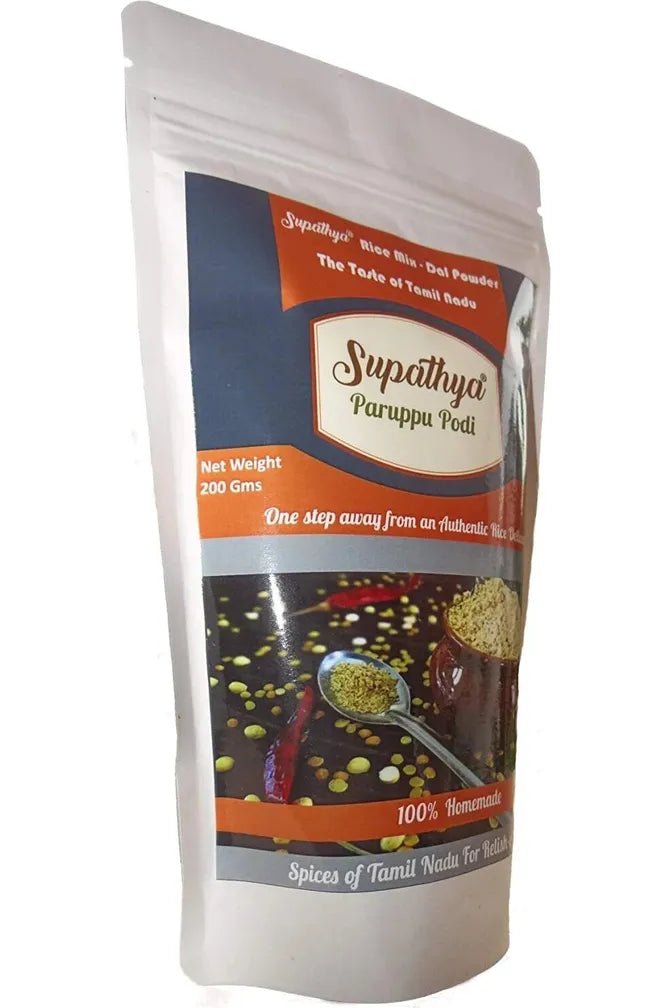 Supathya Paruppu Podi for Rice | Dal Rice Mix Powder | Karam Spice Chutney Podi | Kalathu Podi | 200Gms - Supathya Store