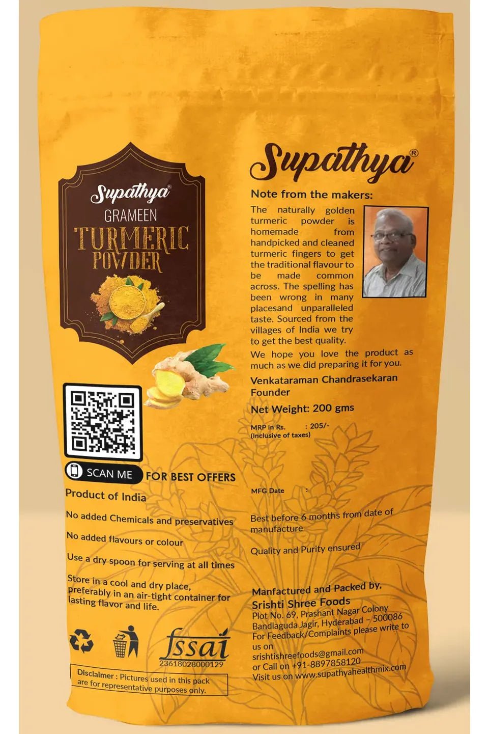 Supathya Pure & Homemade Turmeric Powder - Supathya Store