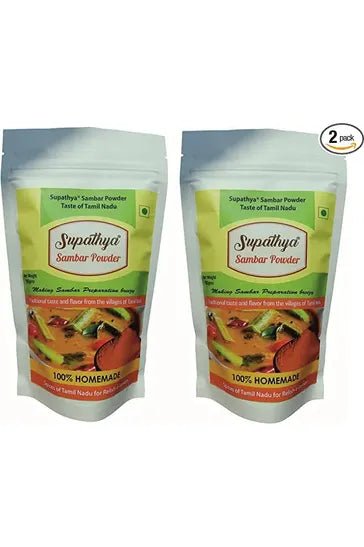 Supathya Sambar Podi Masala Mix - Instant Homemade Powder - Pack of 2